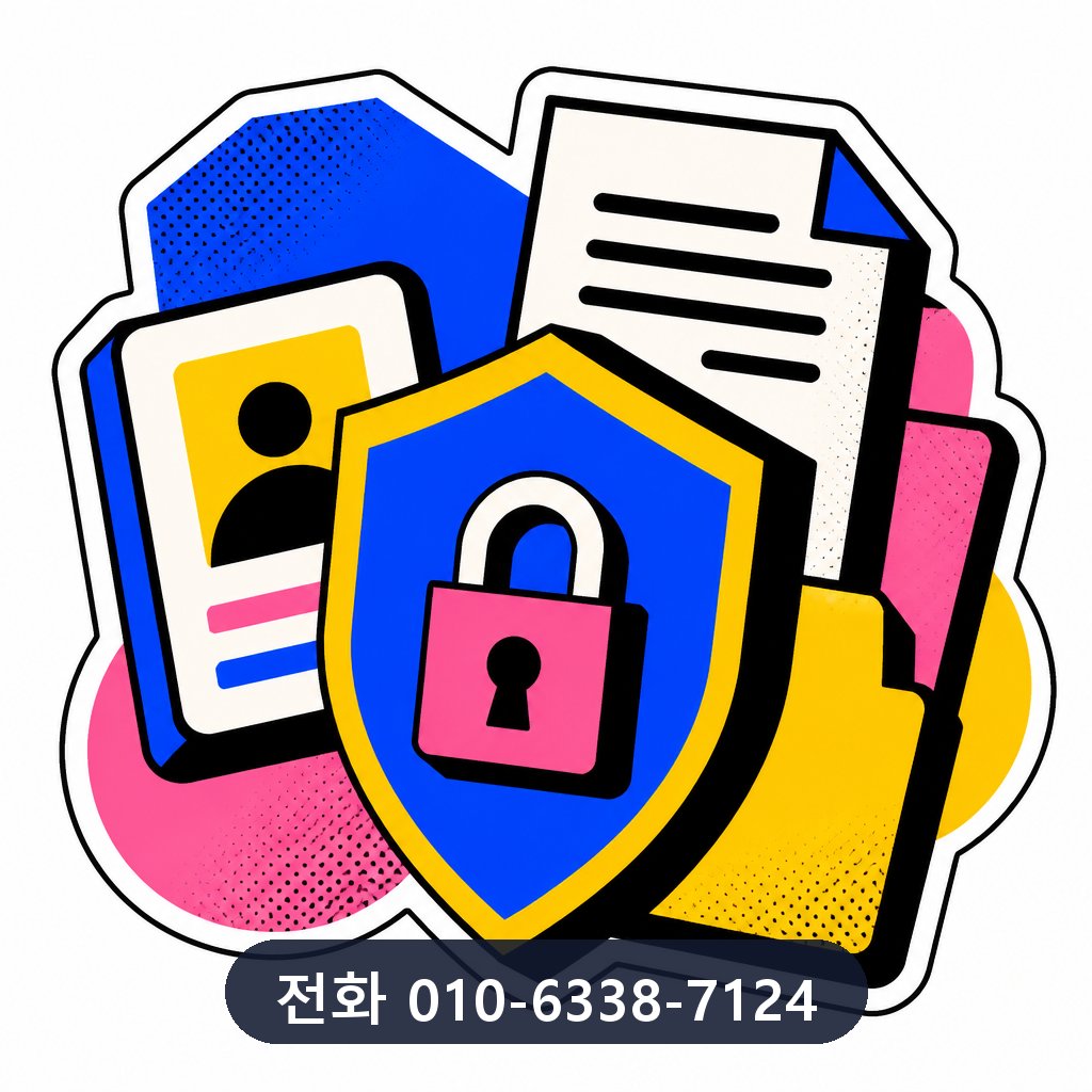 신용카드 한도 대출 개인정보 보호 이미지 · 문의 010-6338-7124